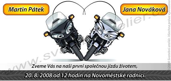 obrzek svatebnho oznmen motorkáři