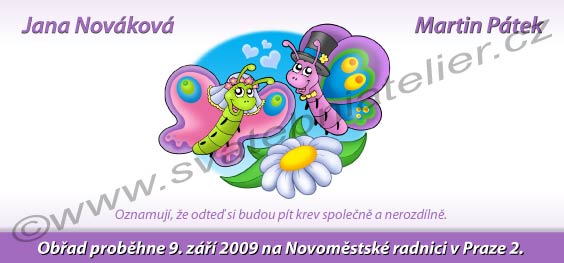 obrzek svatebnho oznmen motýlci